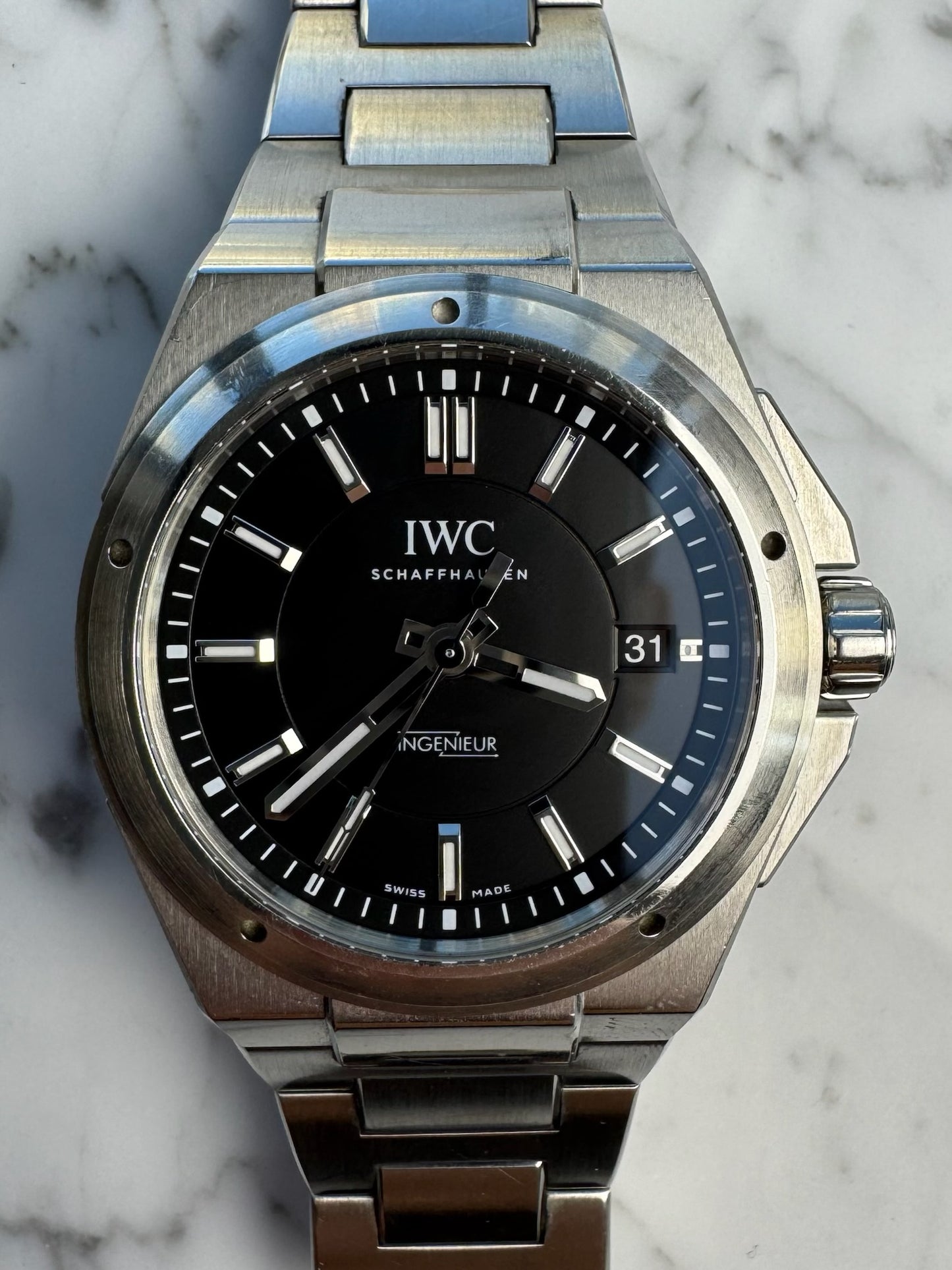 IWC Ingenieur Automatic 40 Full Steel Black Dial 2017 (Full-Set/Unpolished)