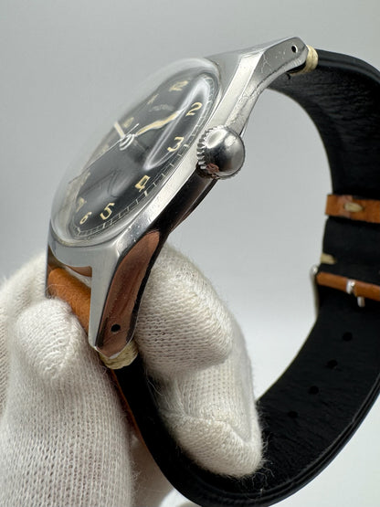 Lemania WWII Majetek Czech Air Force Steel Yellow Patina Military Pilot’s Watch 1939 (Serviced)