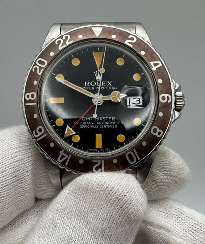 Rolex GMT-Master 1675 Osyter MK4 Pumpkin Patina Brown Insert 1977 (Full-Set/Serviced)