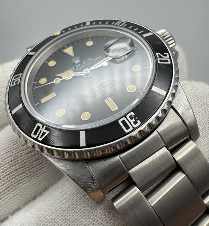 Rolex Submariner Date 16800 Ghost/Grey Dial Yellow Patina 1986 (Unpolished/Serviced)