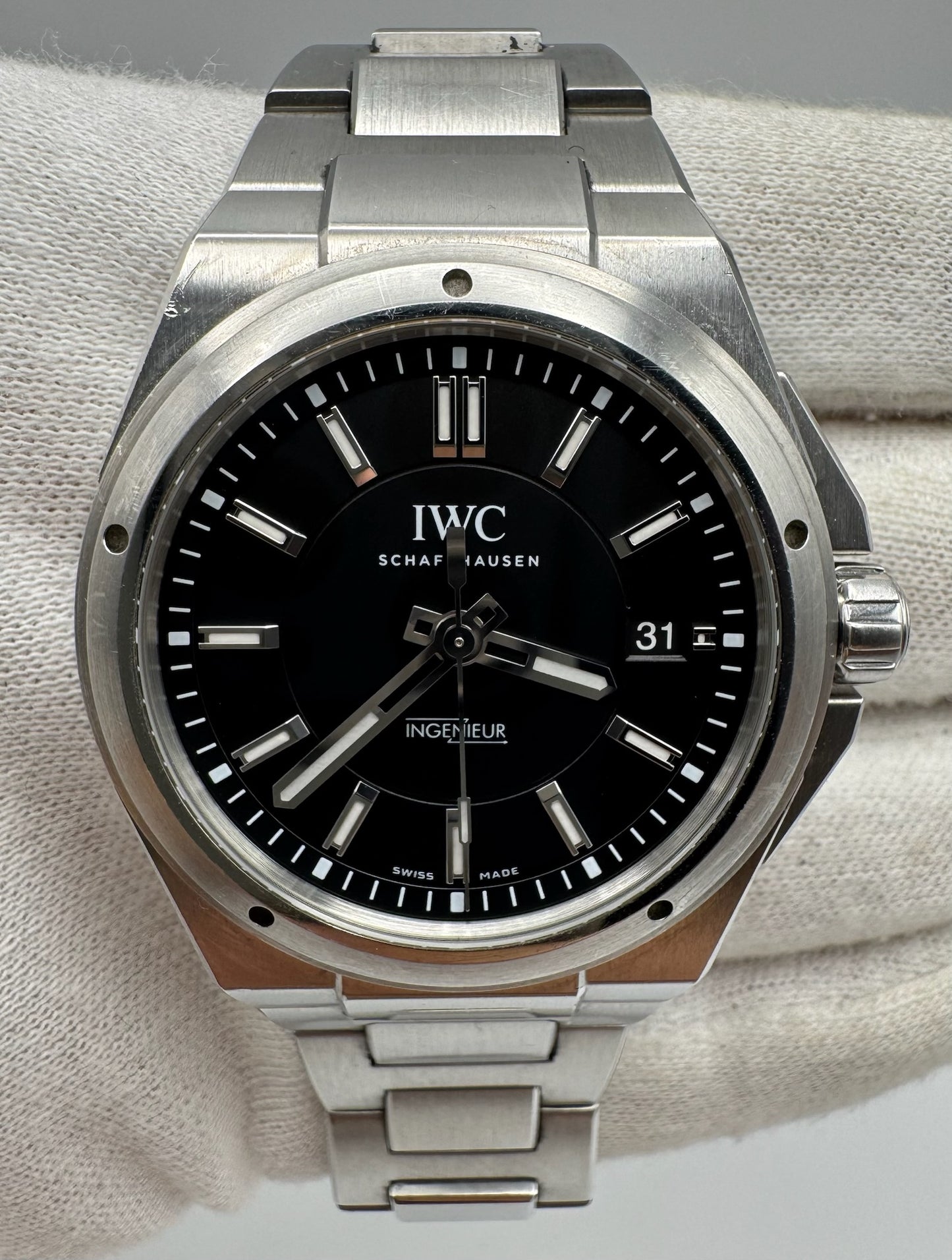 IWC Ingenieur Automatic 40 Full Steel Black Dial 2017 (Full-Set/Unpolished)