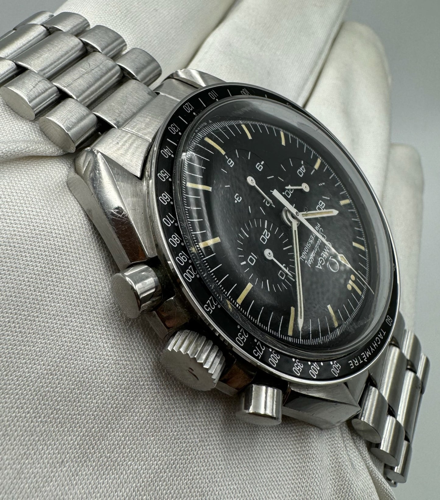 Omega Speedmaster Moonwatch with Heavy Patina Black T-Dial