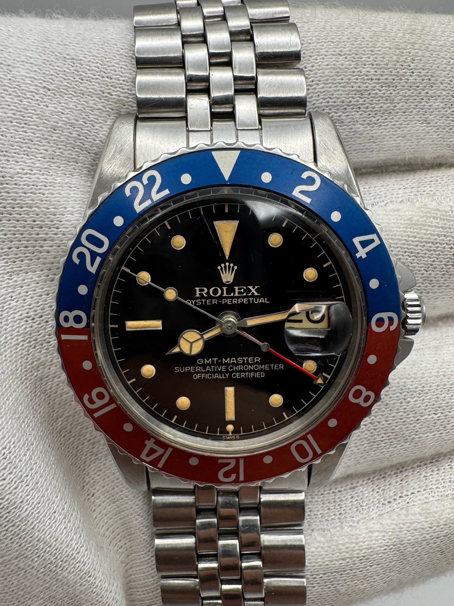 Rolex GMT-Master 1675 PCG Mirror Glossy Gilt Chapter Ring Exclamation Point 1962 (Full-Set/Serviced)