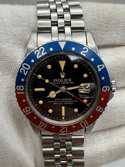 Rolex GMT-Master 1675 PCG Mirror Glossy Gilt Chapter Ring Exclamation Point 1962 (Full-Set/Serviced)