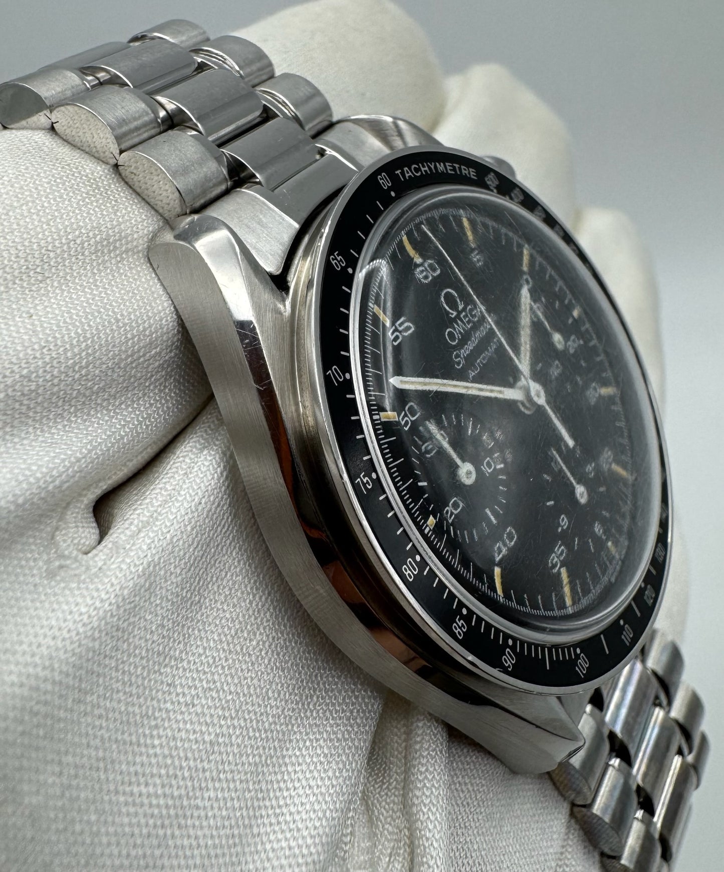 Omega Speedmaster Reduced with Black Tritium Dial (Unpolished)