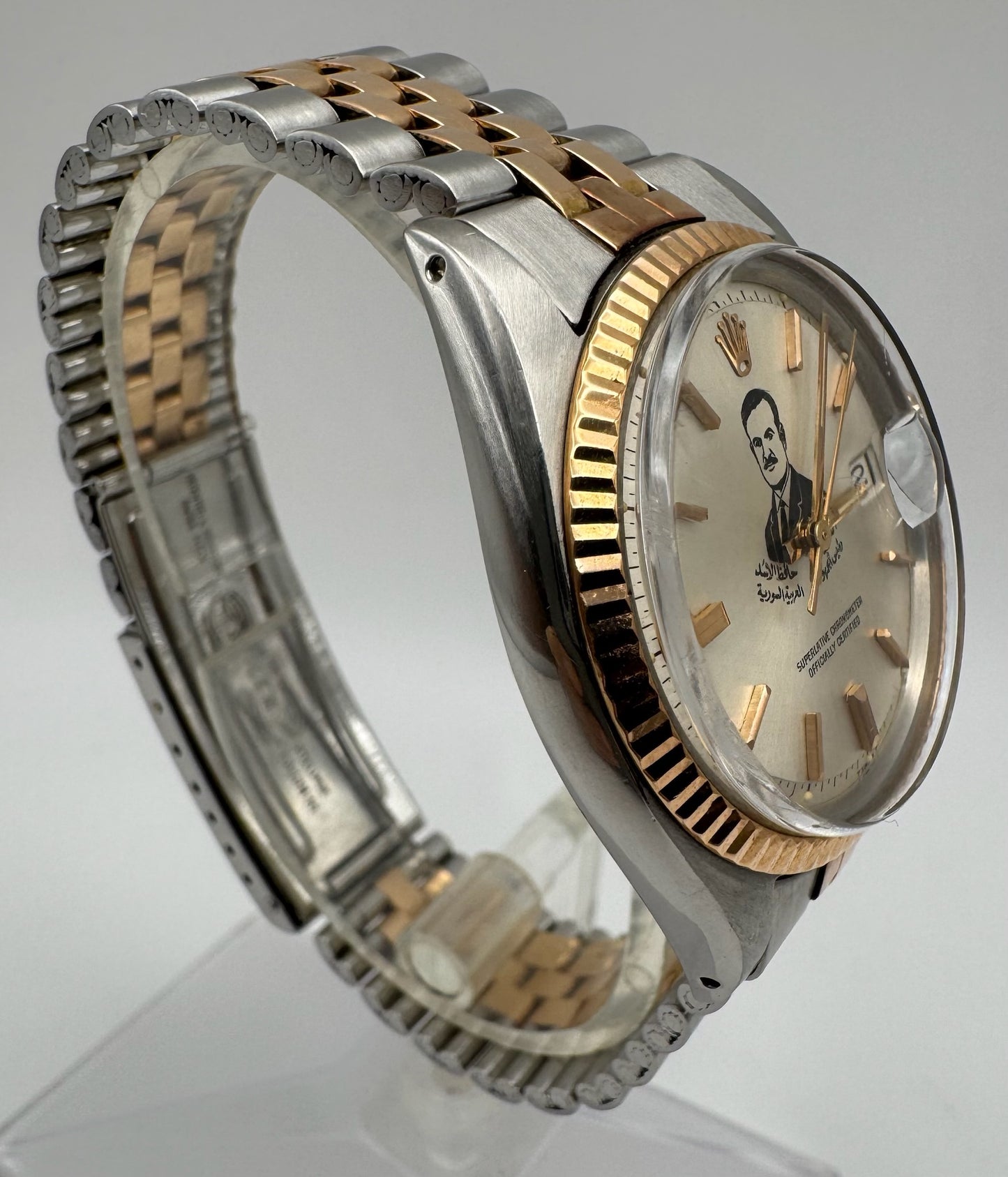 Rolex Datejust 1601 Steel/Rose Gold "Hafez El Assad" Silver Dial Unique Piece 1969