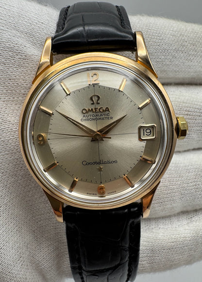 Omega Constellation 18K Rose Gold Silver Pie Pan Dial 1960