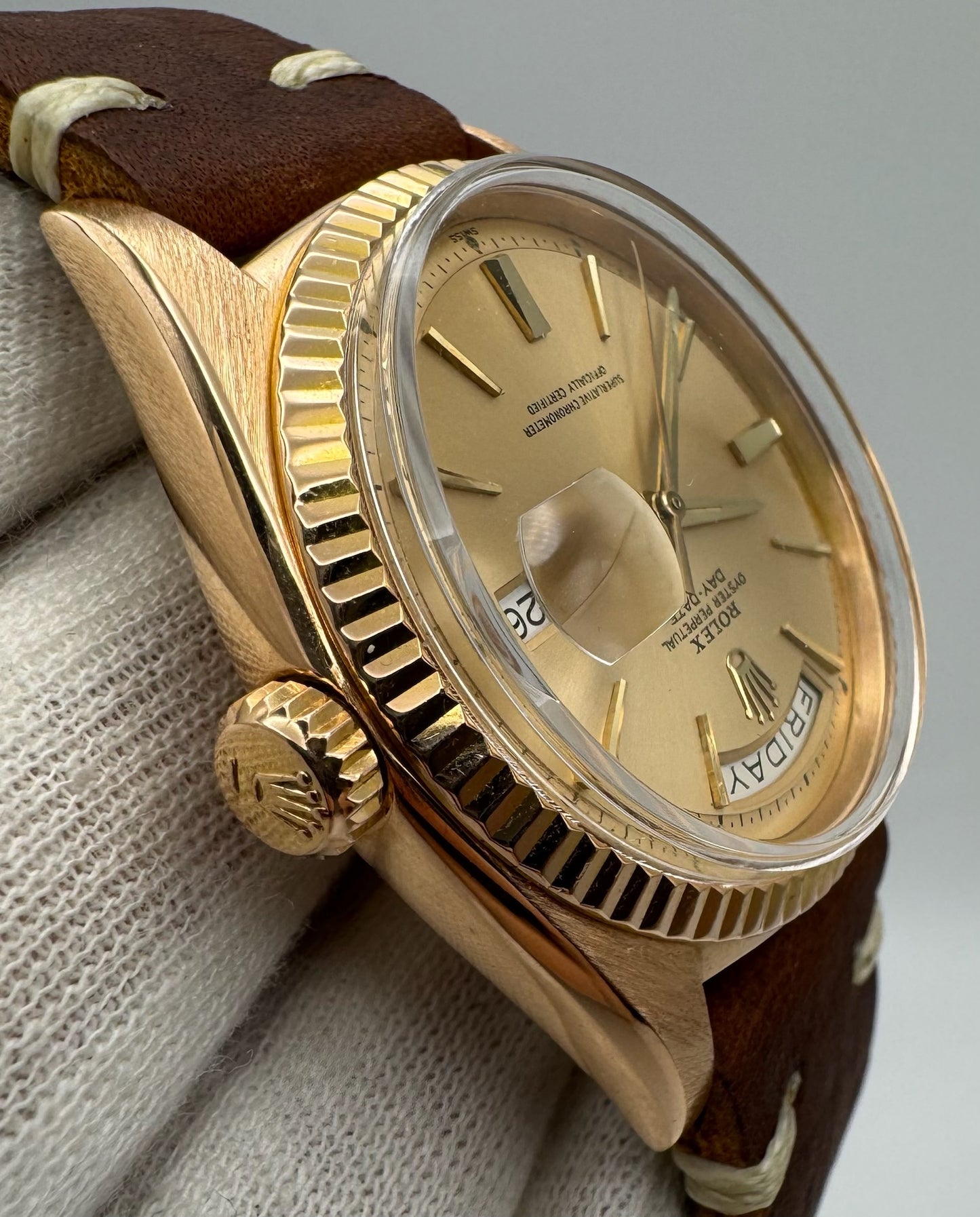 Rolex Day-Date 36 18K Rose Gold Head Door Stop Dial 1973 (Mint)