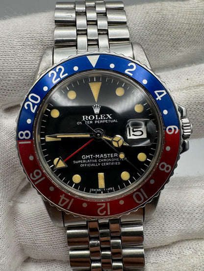 Rolex GMT-Master 1675 Extremely Rare MK 2.5 Red Back Pepsi Insert 1972 (Serviced)