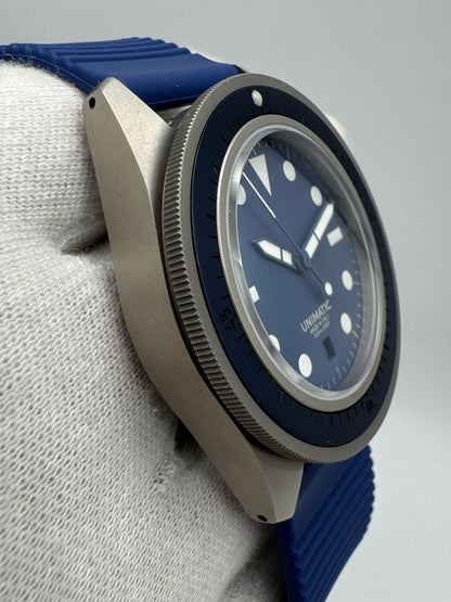 Unimatic Modello Uno Diver Blasted Titanium Blue Dial Limited Edition 500pcs (Full-Set/Unworn)