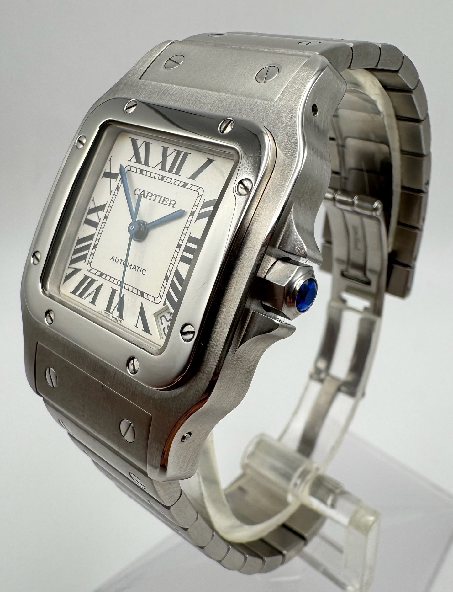 Cartier Santos Automatic with Silver Roman Dial (Box)