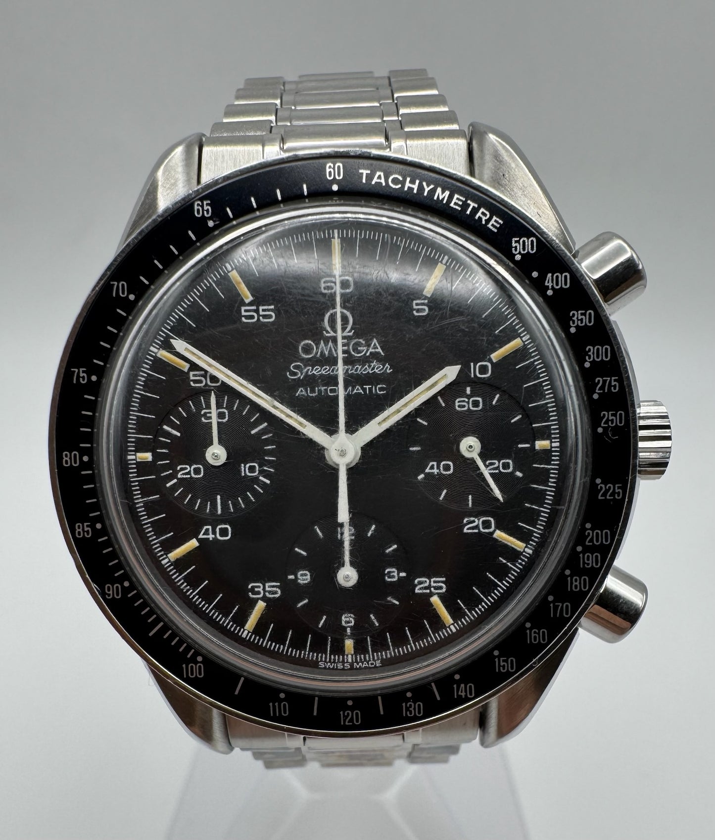 Omega Speedmaster Reduced with Black Tritium Dial (Unpolished)