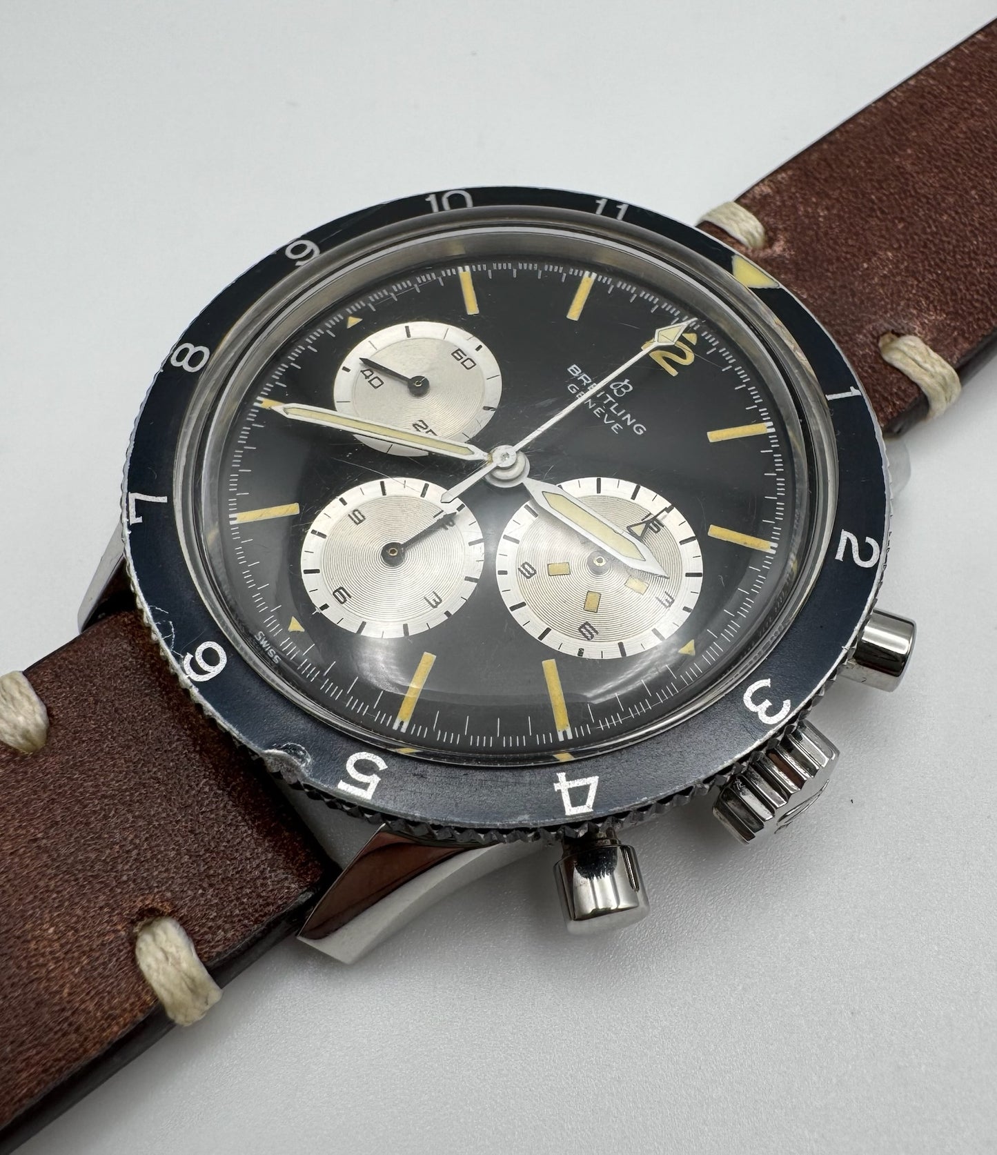 Breitling Co-Pilot Steel 42 Chronograph Yellow Patina (Serviced)