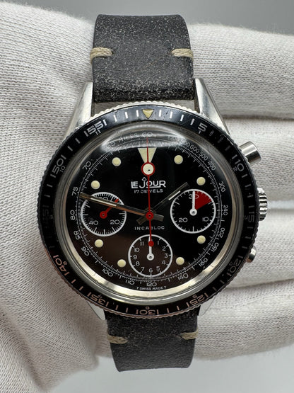Le Jour Chronograph Vintage Steel 39 Glossy Tritium Dial 1970s