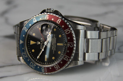 Rolex GMT-Master 1675 PCG Gilt Chapter Ring Pepsi 1960 (Full-Set/Serviced)