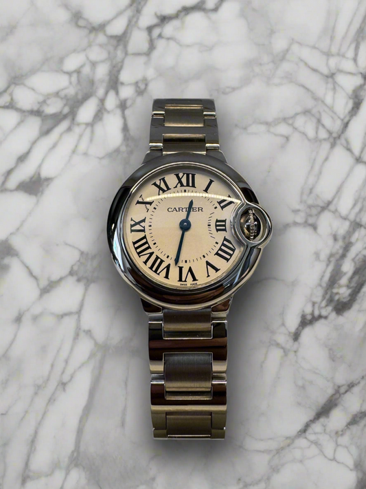 Cartier Ballon Bleu 28 Lady Quartz Full Steel 2009 (Full-Set/Mint)