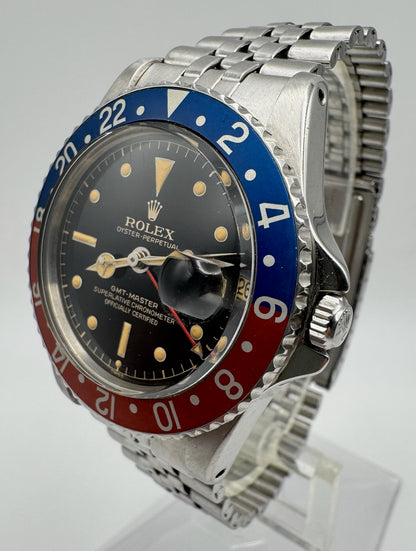 Rolex GMT-Master 1675 PCG Mirror Glossy Gilt Chapter Ring Exclamation Point 1962 (Full-Set/Serviced)
