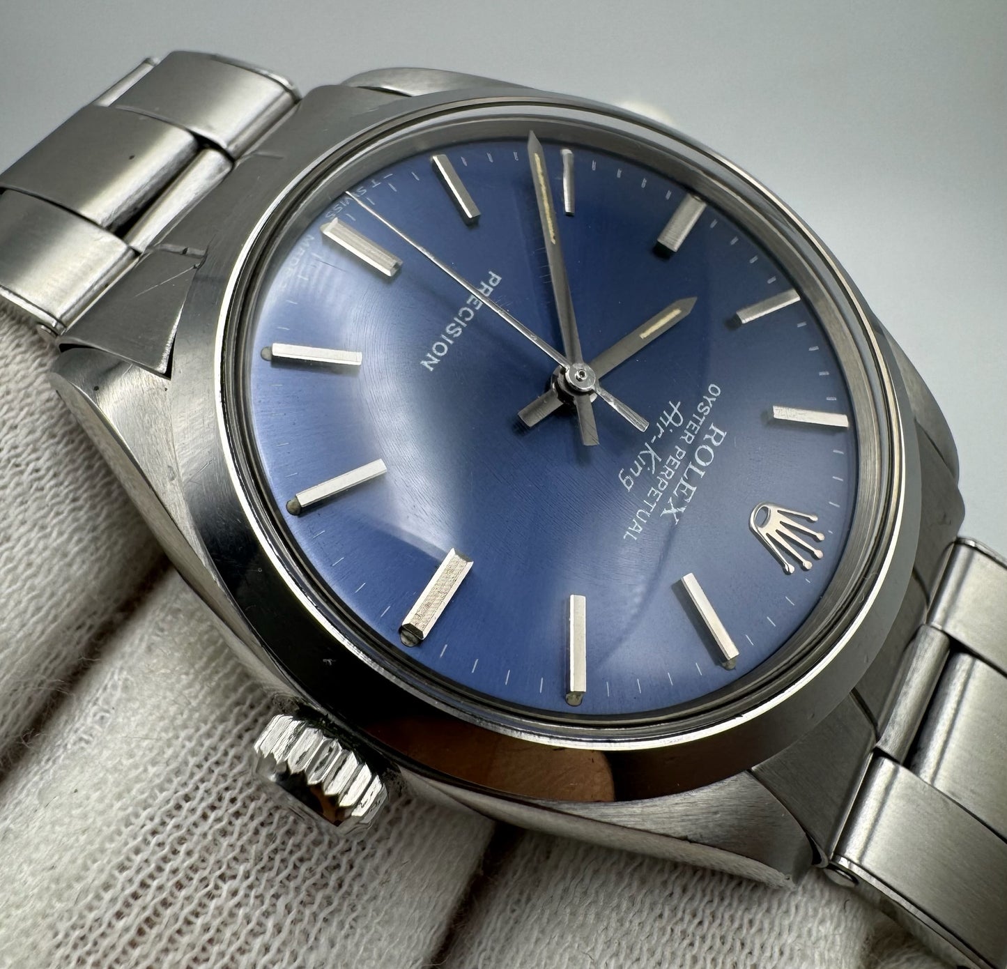 Rolex Air King Full Steel Oyster Riveted Bracelet Blue Dial 1972