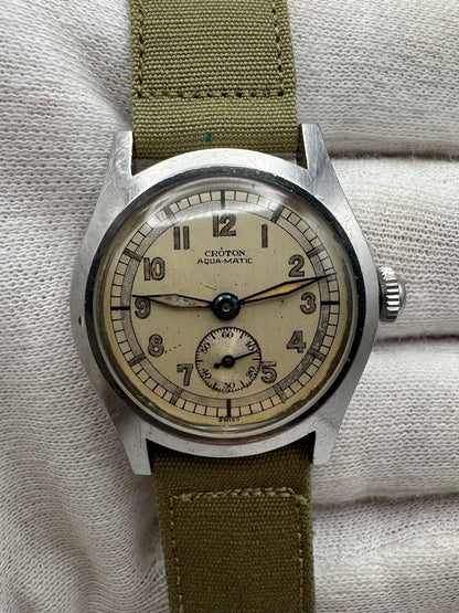 Croton Aquamatic Automatic Bumper WWII Military Watch (Full-Set/Unpolished/Serviced)