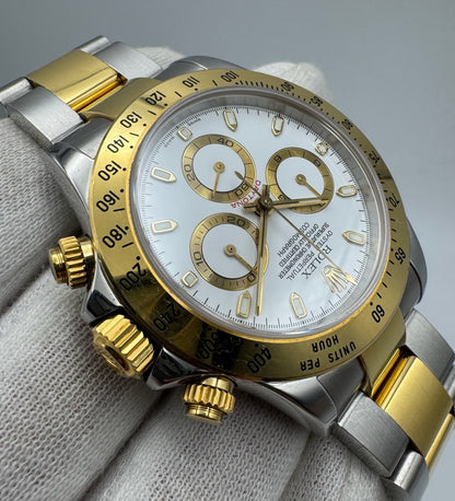 Rolex Daytona 116523 Steel/Yellow Gold White Dial Original Owner 2004 (Full-Set/Unpolished)