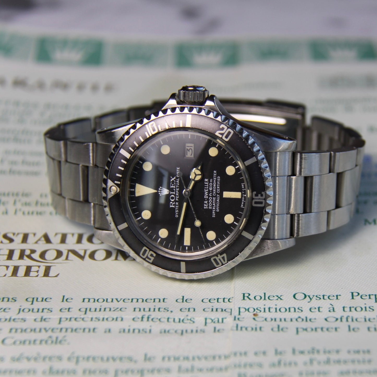 Rolex Sea-Dweller 1665 “Great White” Full Steel Yellow Patina 1979 (Full-Set/Serviced)