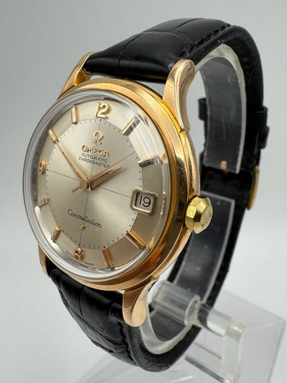 Omega Constellation 18K Rose Gold Silver Pie Pan Dial 1960