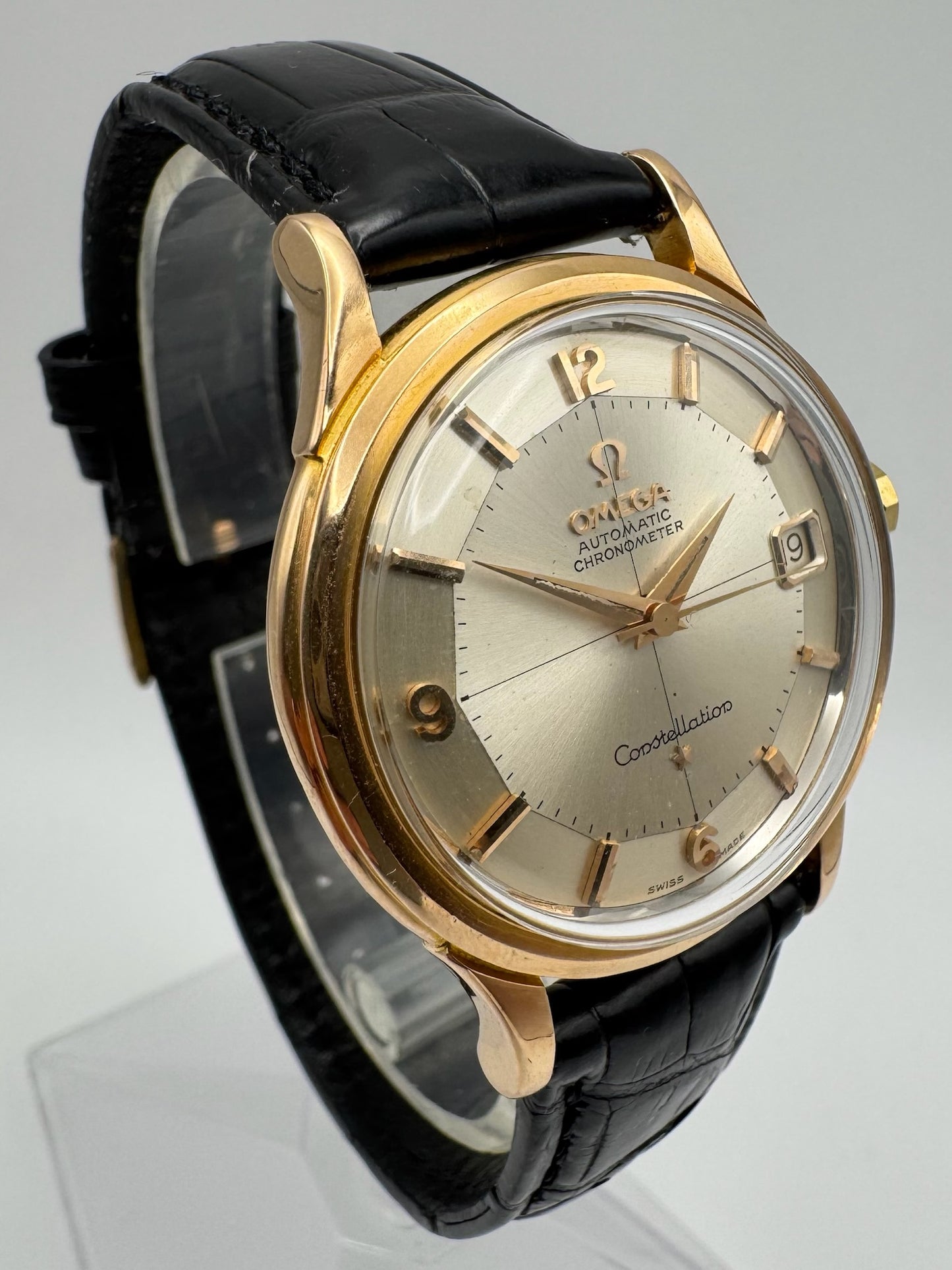 Omega Constellation 18K Rose Gold Silver Pie Pan Dial 1960