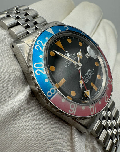 Rolex GMT-Master 1675 Mark V Pumpkin Dial & Hands with Faded Pepsi Insert