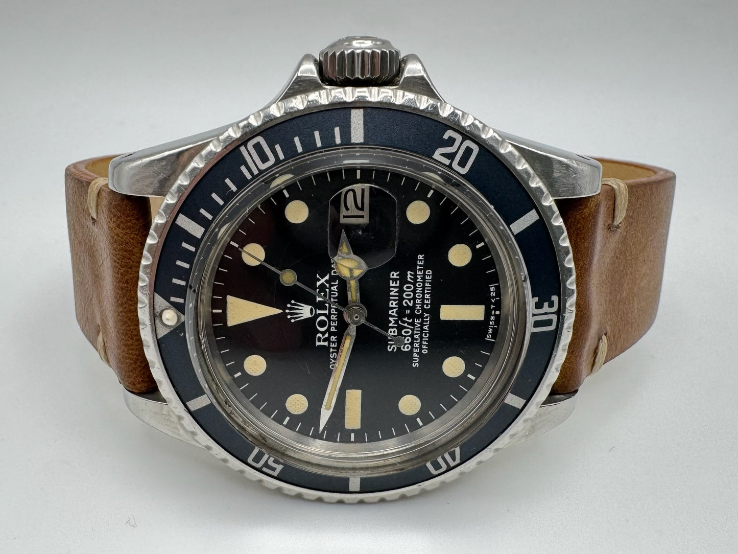 Rolex Submariner Date 1680 MK1 Yellow Patina Blue Insert 1977 (Serviced)