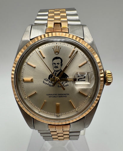 Rolex Datejust 1601 Steel/Rose Gold "Hafez El Assad" Silver Dial Unique Piece 1969