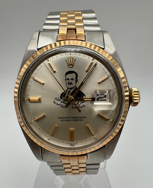 Rolex Datejust 1601 Steel/Rose Gold "Hafez El Assad" Silver Dial Unique Piece 1969