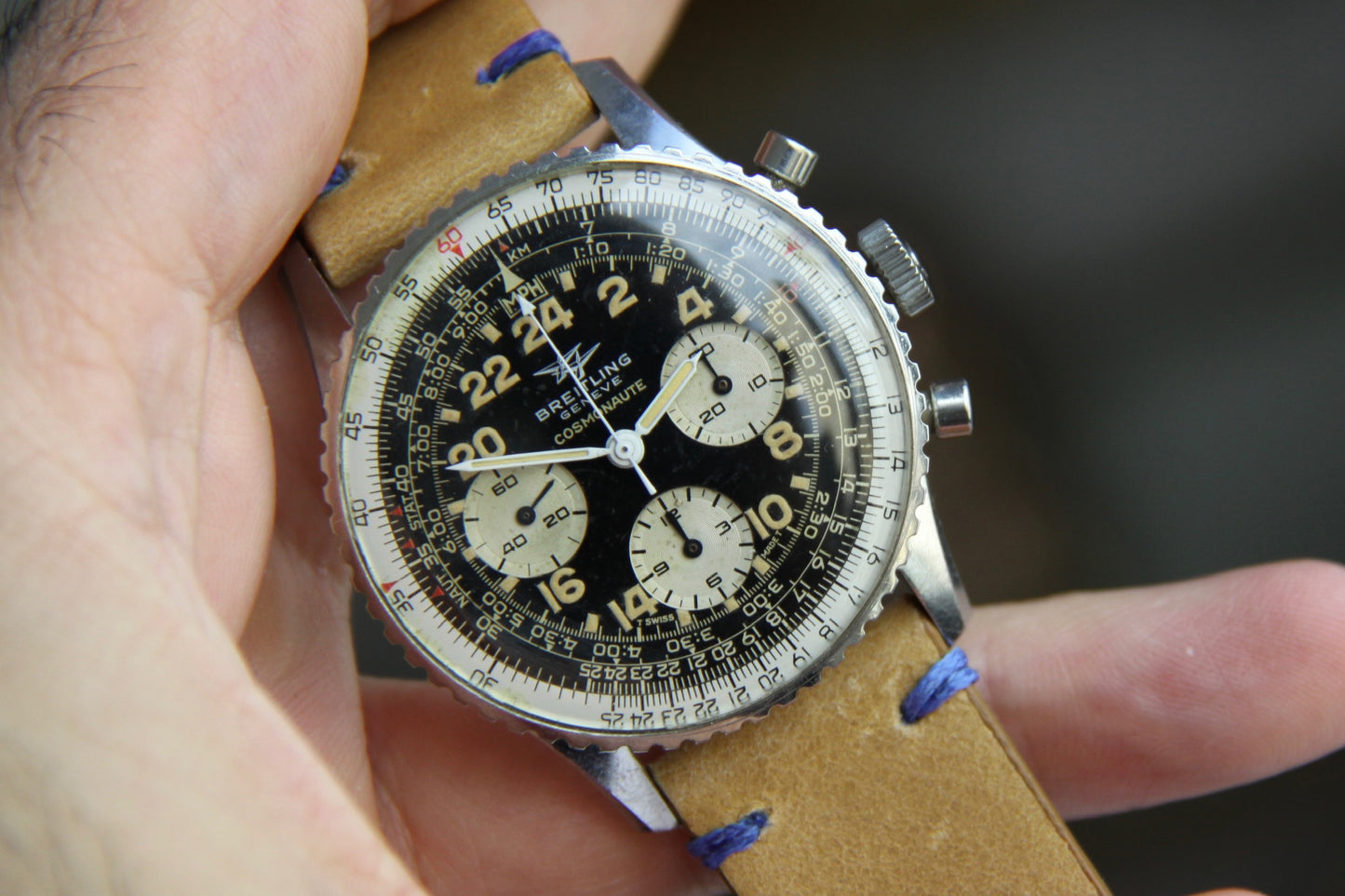Breitling Navitimer Cosmonaute 809 Steel Heavy Patina Jordanian Military Pilot (Unpolished/Serviced)