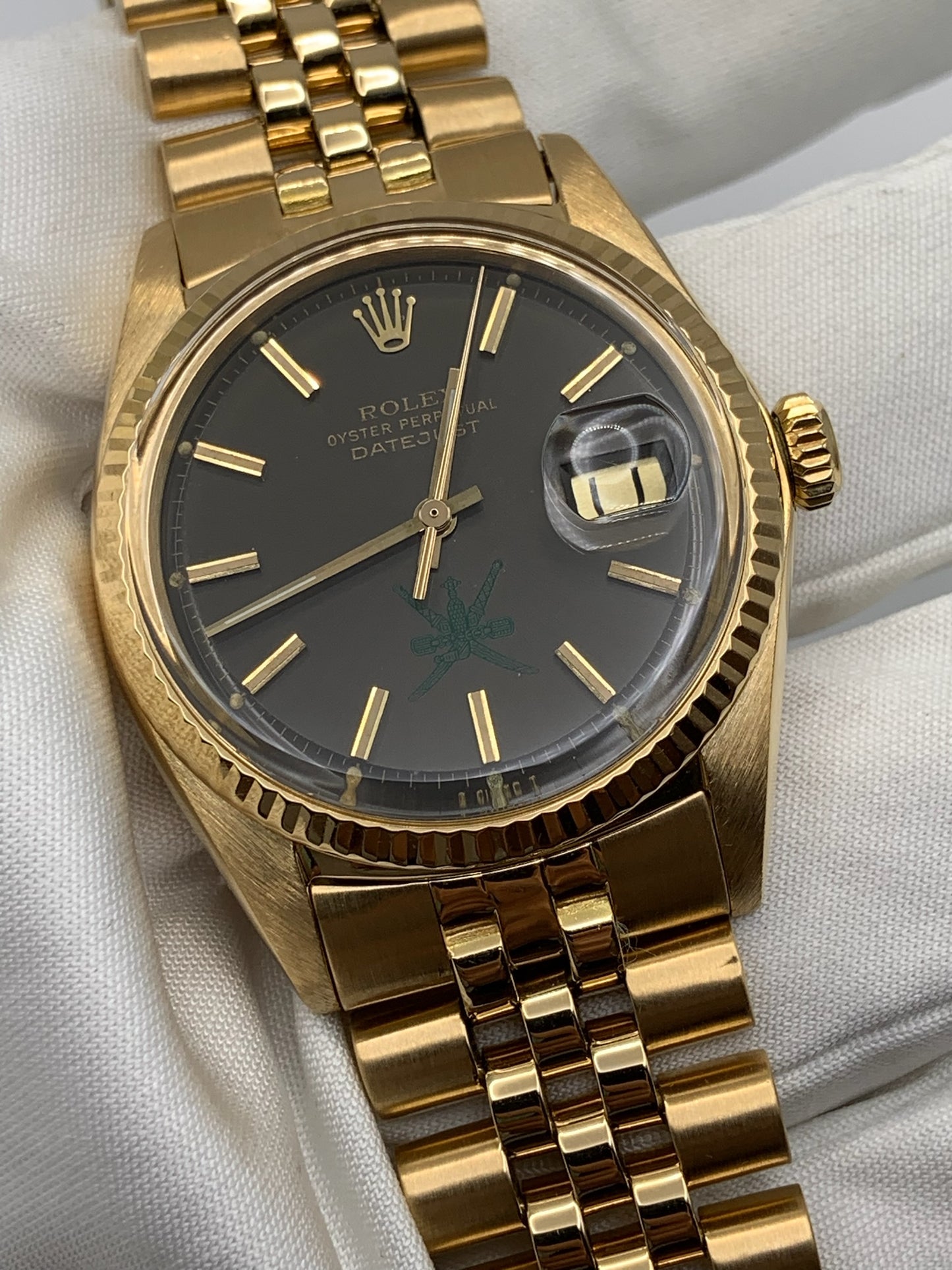 Rolex Datejust 36 Yellow Gold Grey Kabouss “Khanjar” Dial