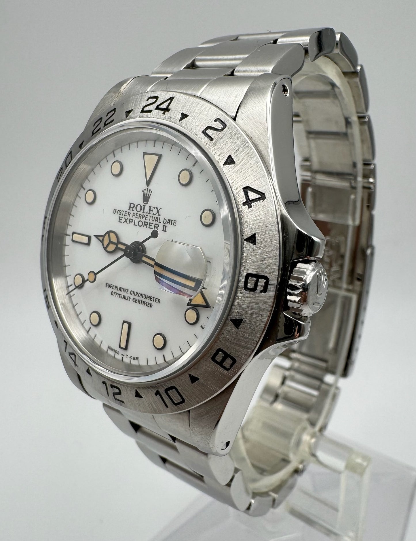 Rolex Explorer II Polar “Chicchi Di Mais” Full Steel 1990 Porcelain Dial Yellow Patina (Serviced)