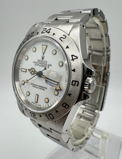 Rolex Explorer II Polar “Chicchi Di Mais” Full Steel 1990 Porcelain Dial Yellow Patina (Serviced)