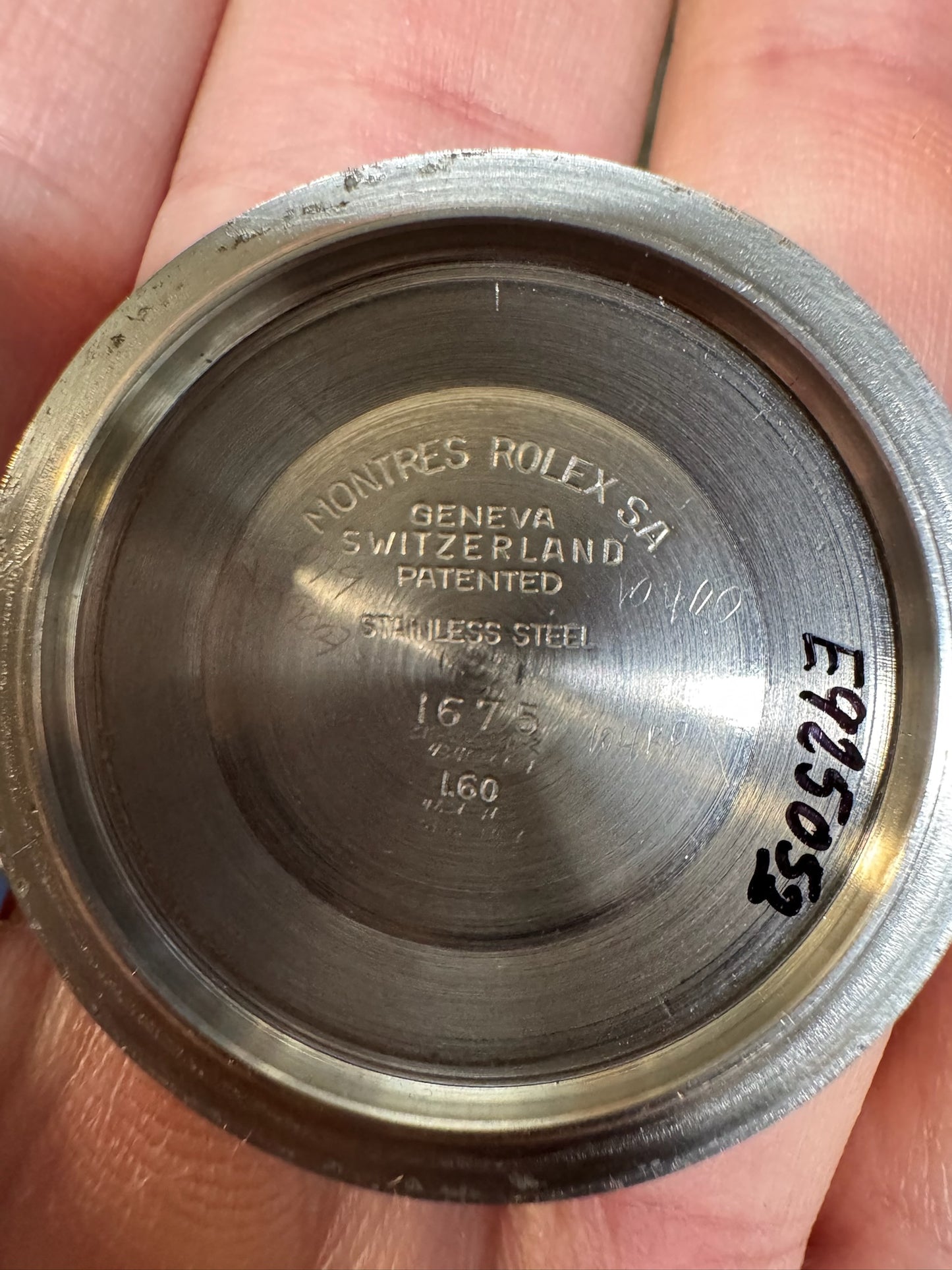 Rolex GMT-Master 1675 PCG Cornino Glossy Gilt Heavy Patina Zinc Sulfide Pepsi 1960 (Serviced)