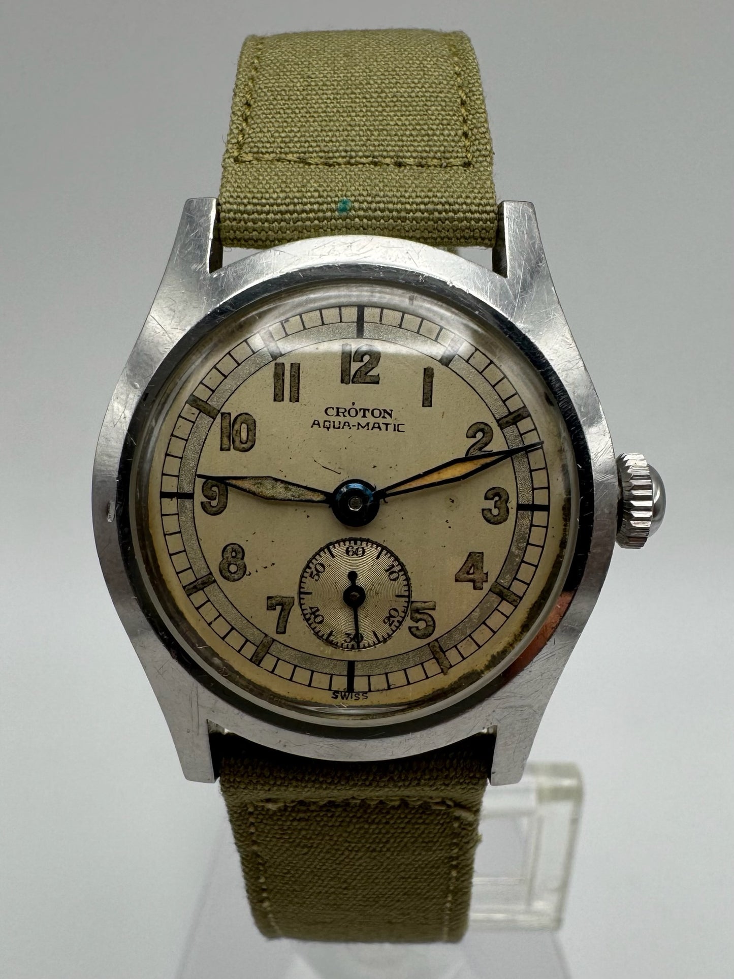 Croton Aquamatic Automatic Bumper WWII Military Watch (Full-Set/Unpolished/Serviced)