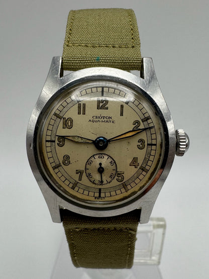 Croton Aquamatic Automatic Bumper WWII Military Watch (Full-Set/Unpolished/Serviced)