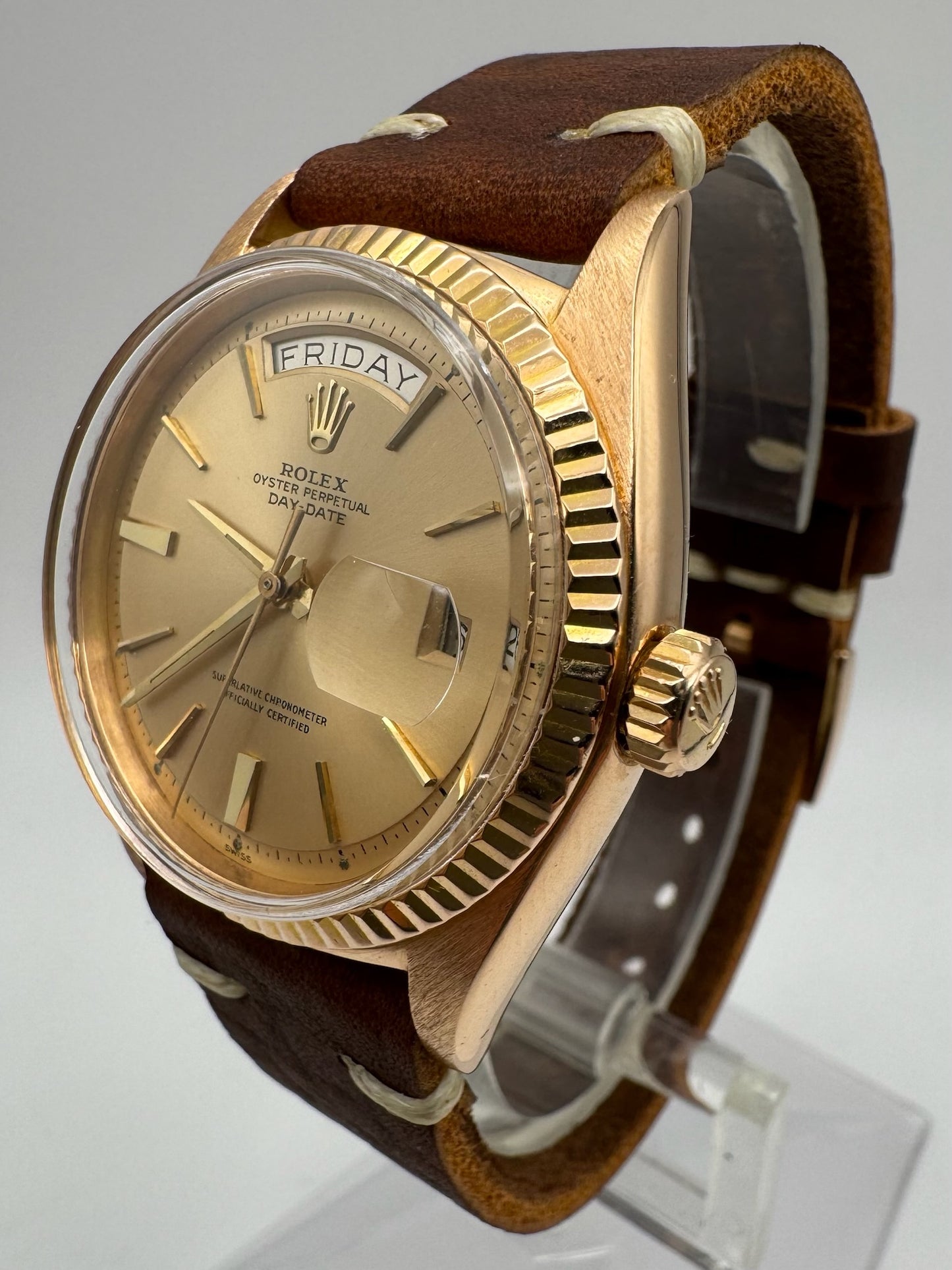 Rolex Day-Date 36 18K Rose Gold Head Door Stop Dial 1973 (Mint)