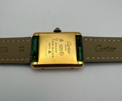 Cartier Tank Vermeil Gold Plated Manual Winding Lemon Dial