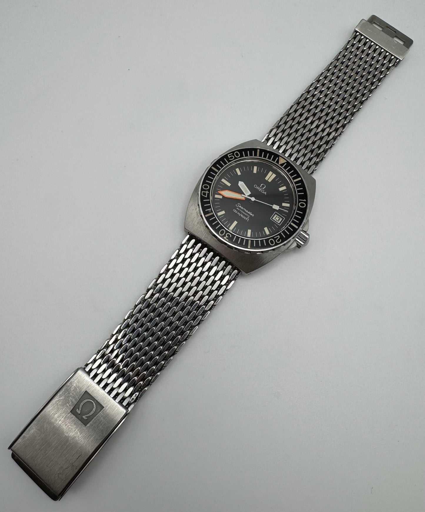 Omega Seamaster Baby Ploprof Full Steel Mesh Bracelet Yellow Patina (Unpolished/Serviced)