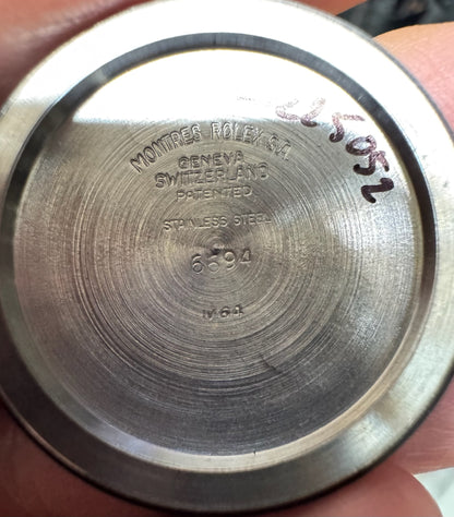 Rolex Oysterdate Precision Full Steel Riveted Tropical Brown Dial 1964 Big Logo Coronet Sword Hands (Serviced)