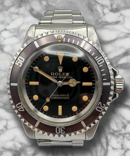 Rolex Submariner 5513 Glossy Gilt Zinc Sulfide Tropical Long 5 Insert 1966 (Full-Set)