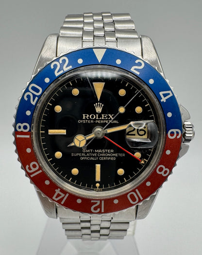 Rolex GMT-Master 1675 PCG Mirror Glossy Gilt Chapter Ring Exclamation Point 1962 (Full-Set/Serviced)