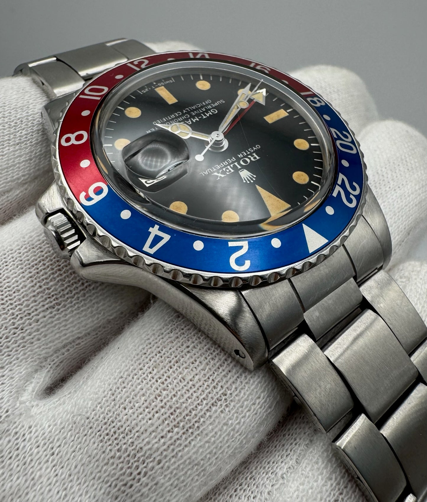 Rolex GMT-Master 1675 MK2.5 Very Rare Nice Patina Red Back Pepsi Insert 1971
