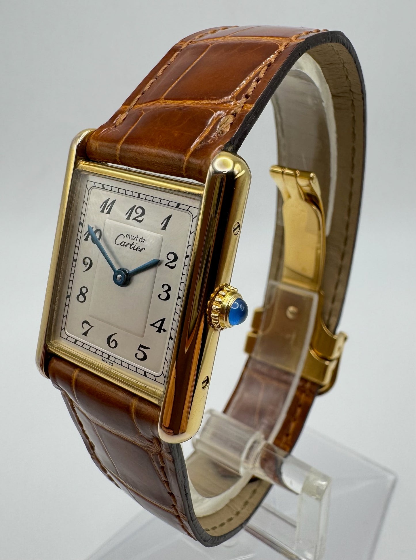 Cartier Tank Vermeil Gold Plated with Breguet Numerals (Mint)