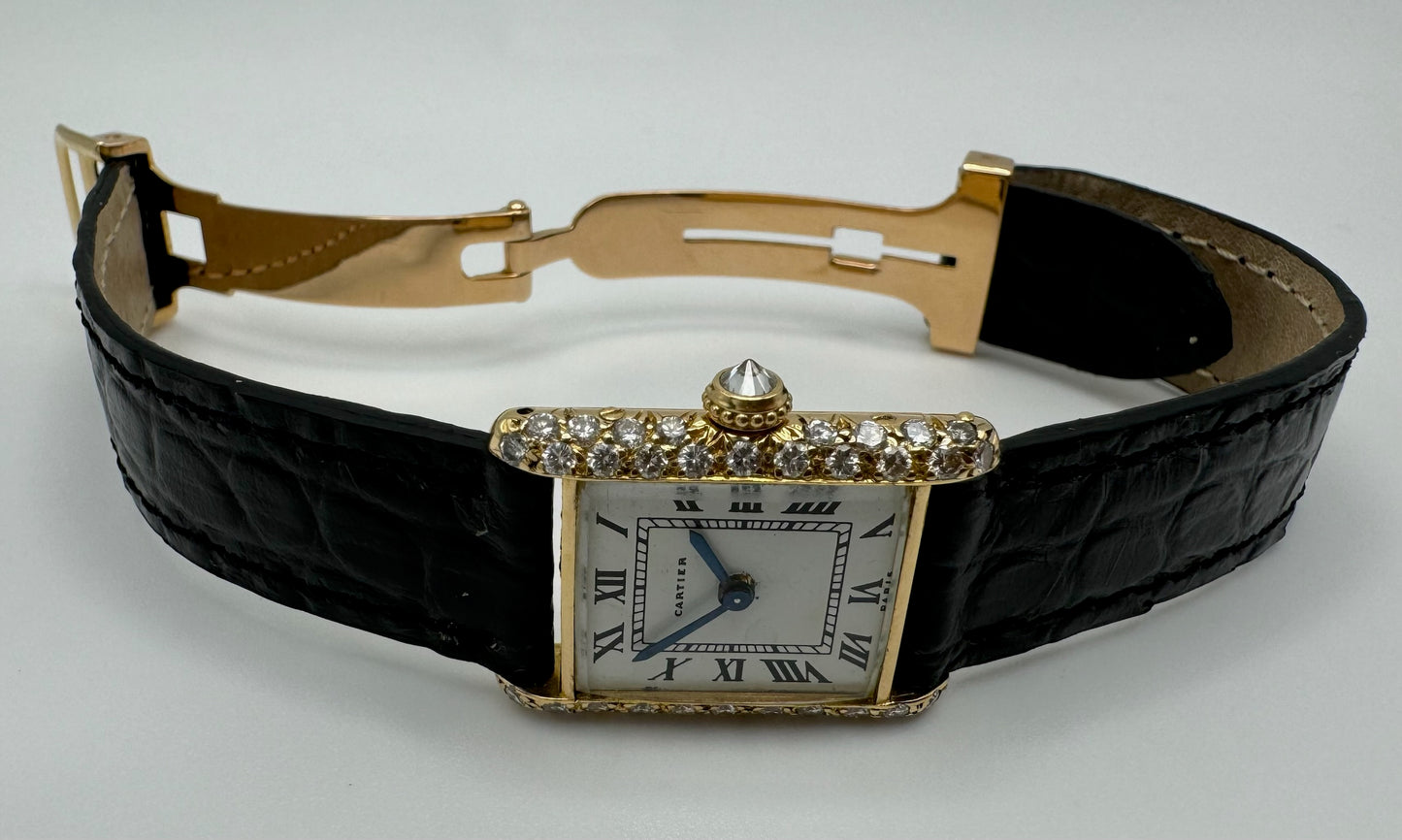 Cartier Tank Louis Cartier Factory Diamonds