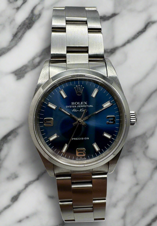 Rolex Air King Steel 34 Blue Dial (Unpolished)