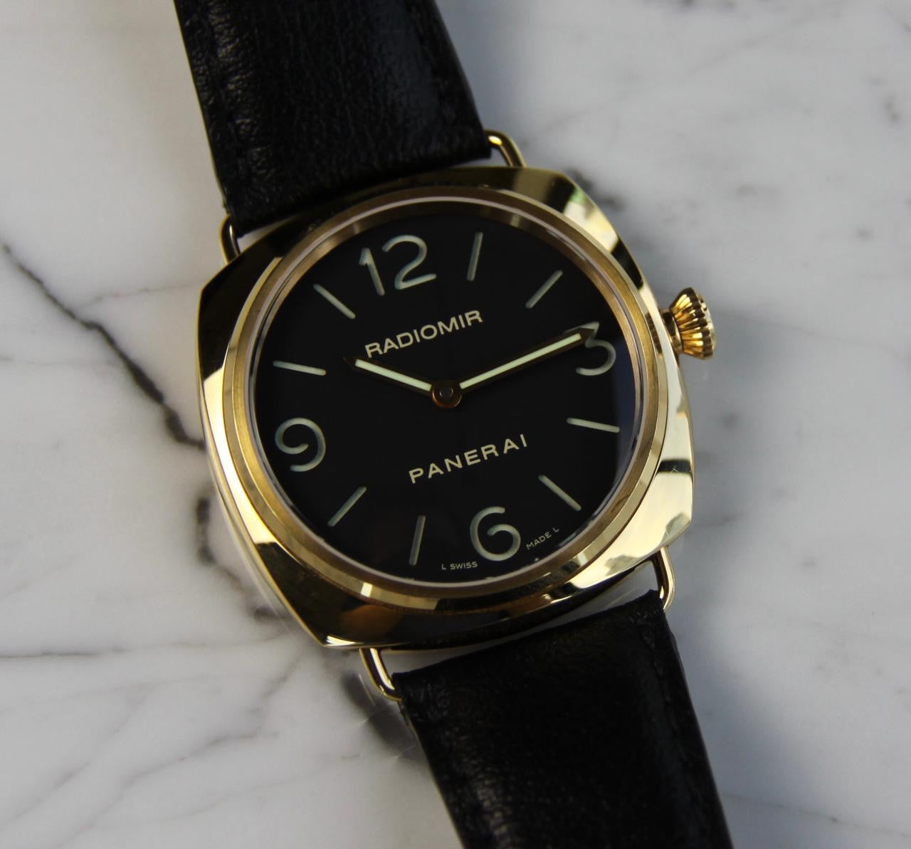 Panerai Radiomir Base PAM231 Rose Gold 45 Black Dial 2010 (Full-Set/Unpolished)