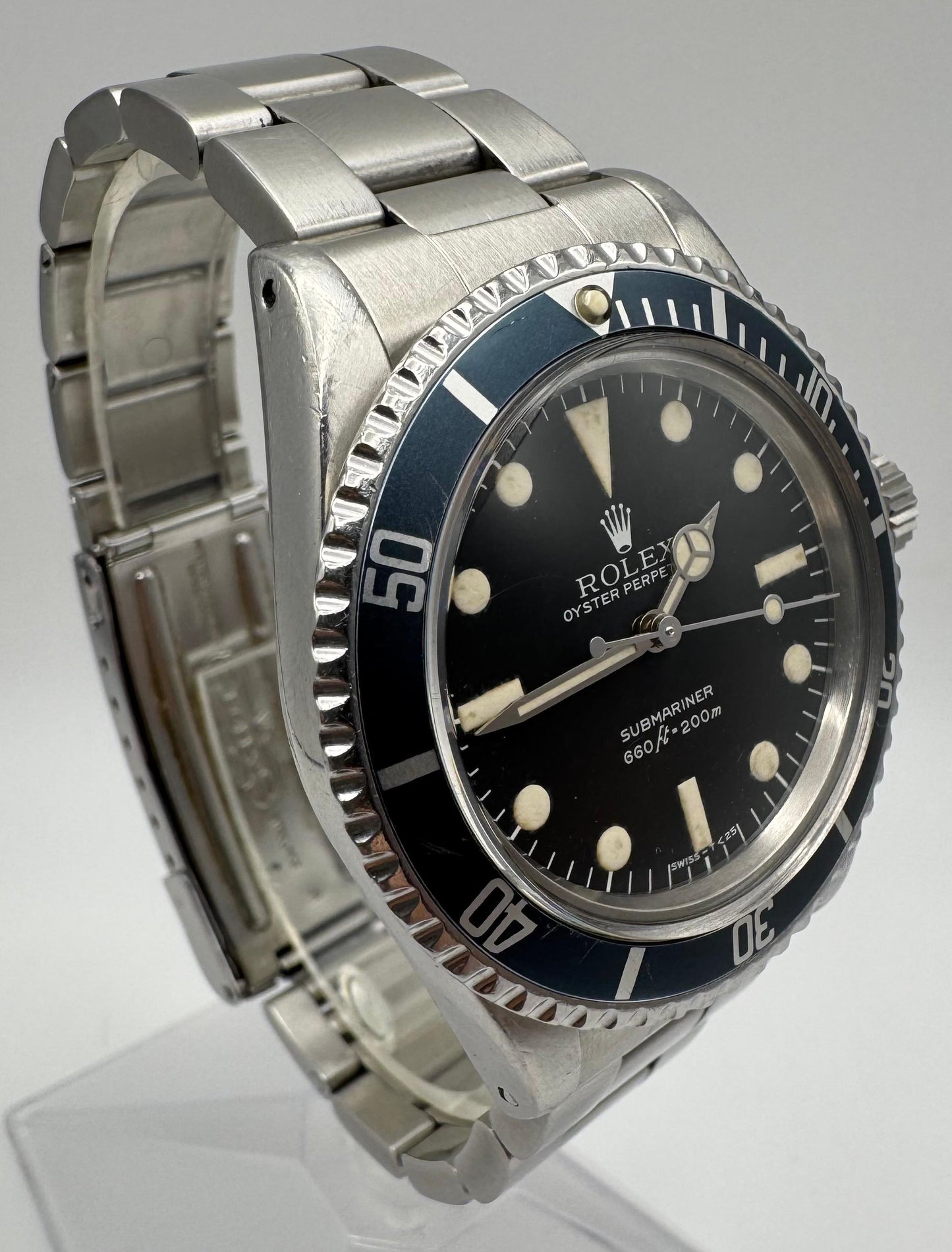 Rolex Submariner No Date 5513 MK3 Maxi/Lollipop Dial Blue Insert 1981 (Full-Set)